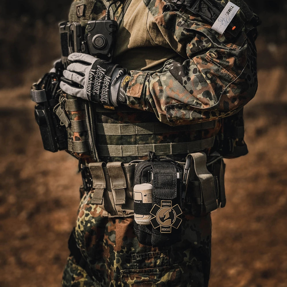 Edc first aid kit tactical pouch nylon tourniquets bandage survival black - product image