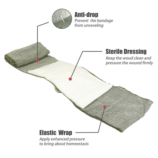 4/6 inch israeli style emergency bandage trauma wound dressing 2/5 count - product image