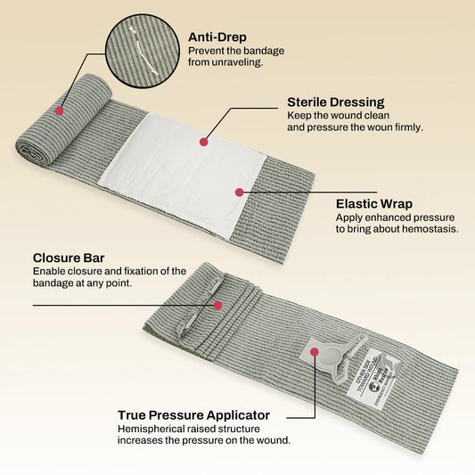 6 inch pressure emergency bandage compression trauma wound dressing 2pcs/5pcs - product image