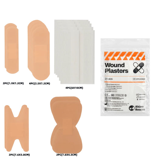 Adhesive bandage assortment multi-size shapes 14pcs flexible sticking plaster - product image