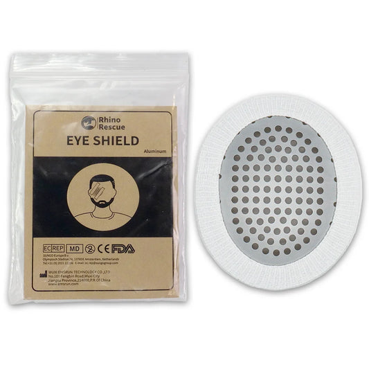 Aluminum alloy eye shield 7.5x7cm 2/5 count perforated metal bandage - product image