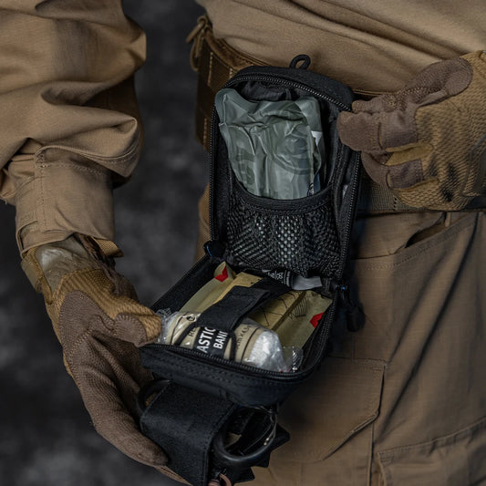 Edc first aid kit tactical pouch nylon tourniquets bandage survival black - product image