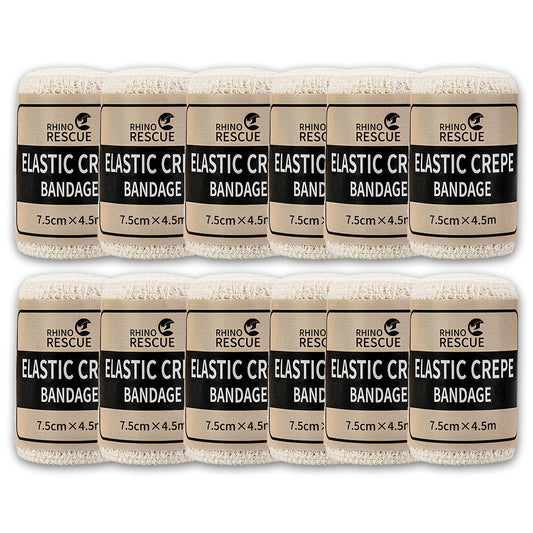 Elastic crepe bandage 7.5cm x 4.5m cotton spandex 6/12pcs - product image