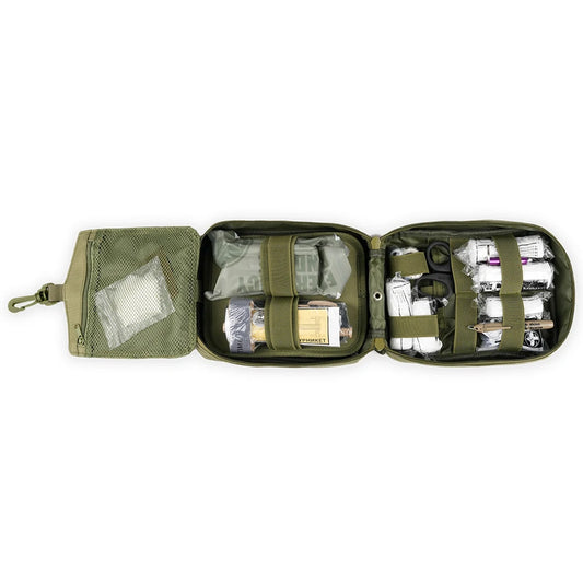 Home outdoor first aid kit burn gel tourniquet trauma bandage thermal blanket black - product image