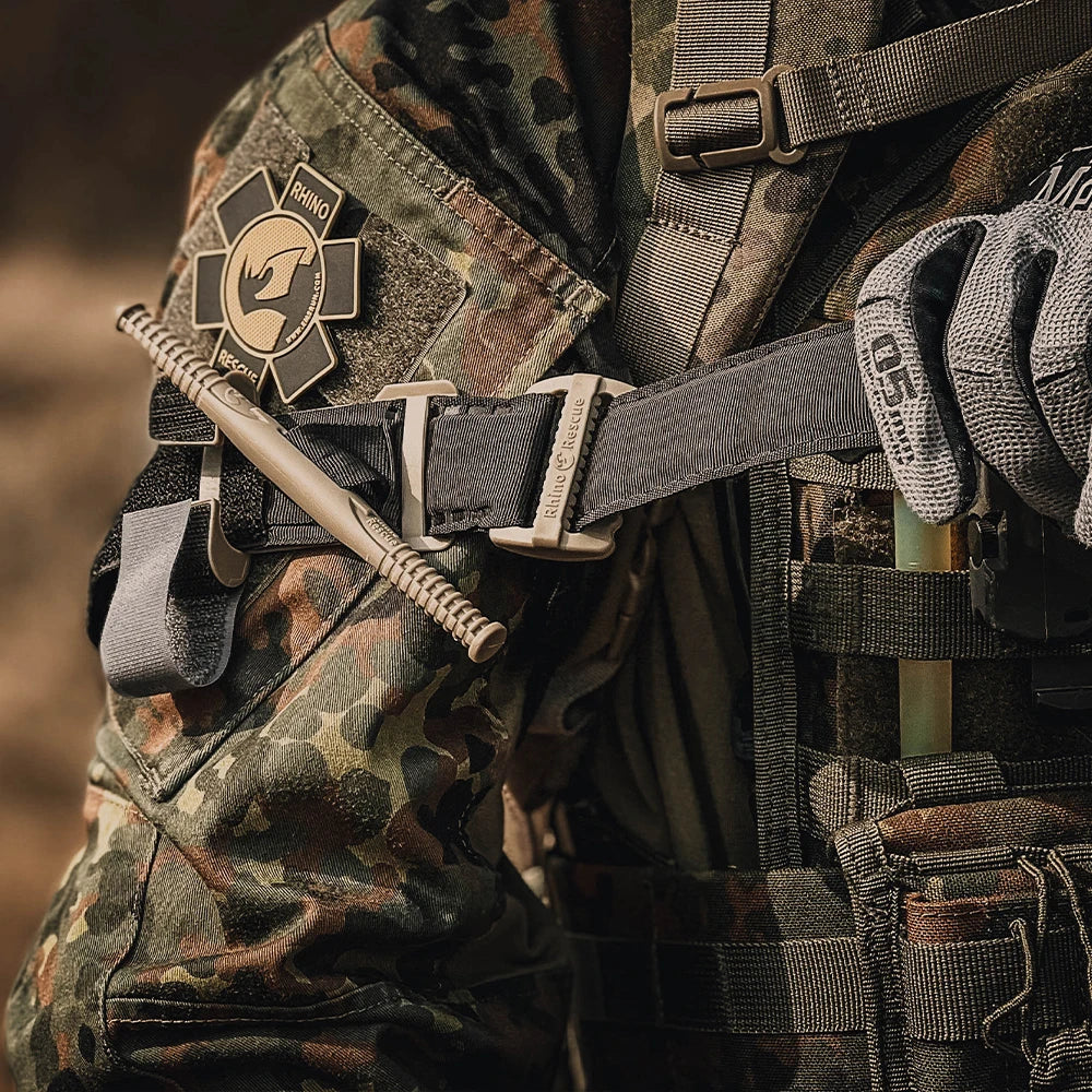 Rapid hemostatic control tactical tourniquet single-handed 3.8x95cm black/khaki - product image