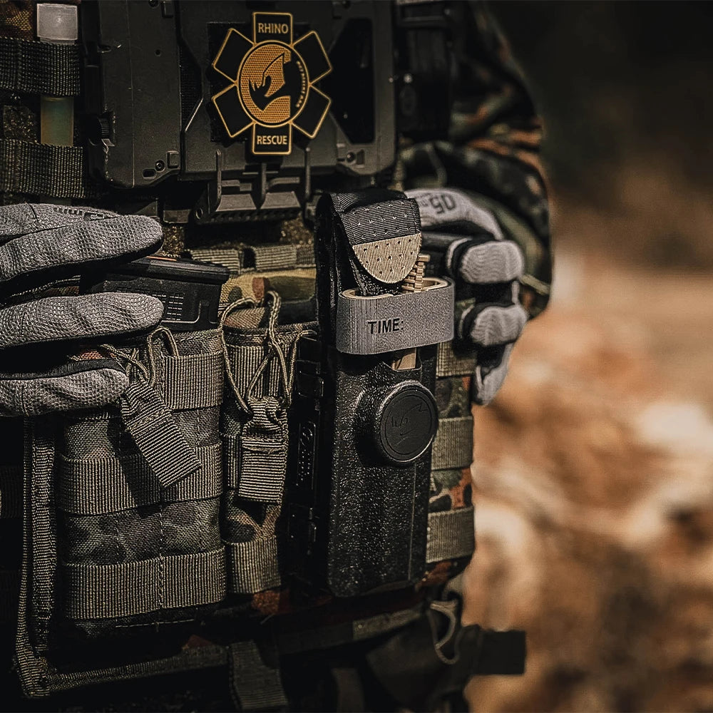 Rapid hemostatic control tactical tourniquet single-handed 3.8x95cm black/khaki - product image