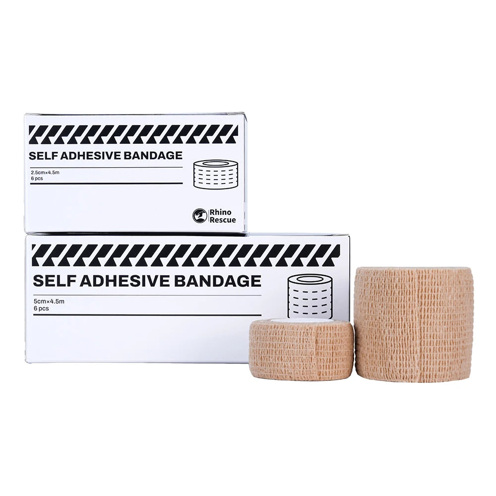 Self adhesive elastic bandage wrap stretch self stick 6 pack 2.5/5cm x 4.5m - product image
