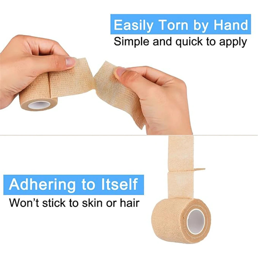 Self adhesive elastic bandage wrap stretch self stick 6 pack 2.5/5cm x 4.5m - product image