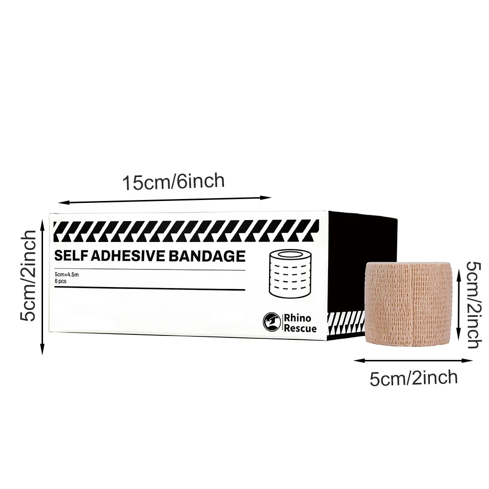 Self adhesive elastic bandage wrap stretch self stick 6 pack 2.5/5cm x 4.5m - product image