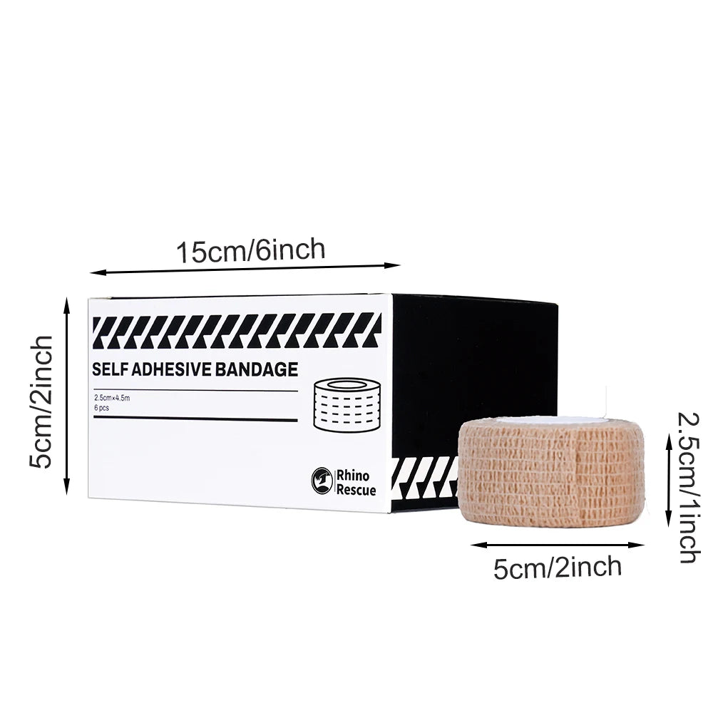 Self adhesive elastic bandage wrap stretch self stick 6 pack 2.5/5cm x 4.5m - product image