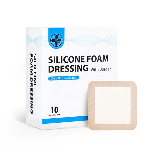 Silicone foam dressing waterproof absorbent bandages 3/4 inch sterile 10 pack - product image