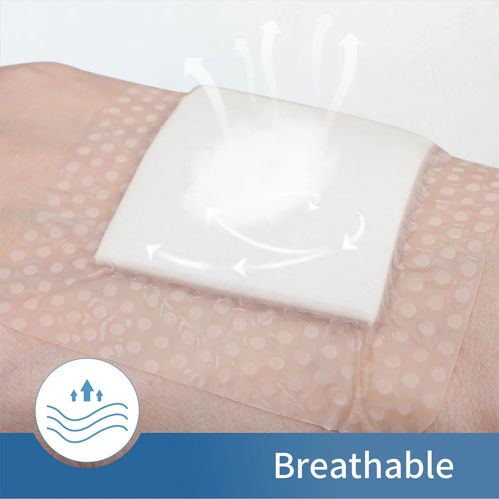 Silicone foam dressing waterproof absorbent bandages 3/4 inch sterile 10 pack - product image
