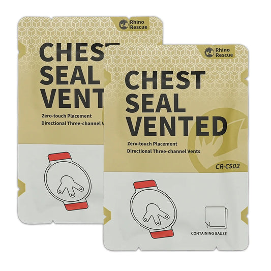 Tactical chest seal vented adhesive bandage combat trauma 2/6 pack - product image