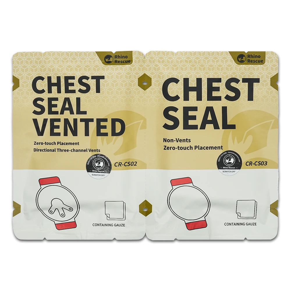 Vent chest seal twin pack occlusive vented adhesive patch 2/6 count - product image