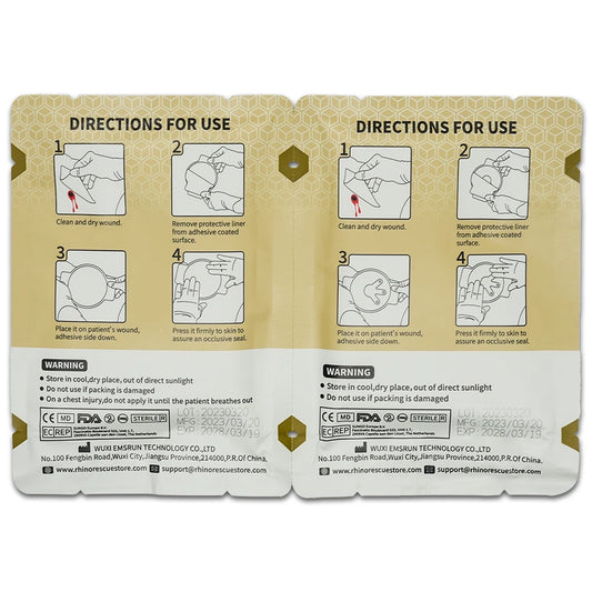 Vent chest seal twin pack occlusive vented adhesive patch 2/6 count - product image