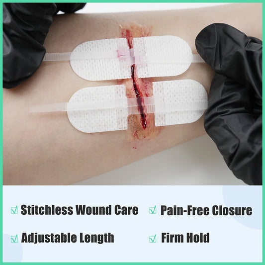 Zip stitch 6pcs wound dressings closure strips bandages kit with disinfectants - product image